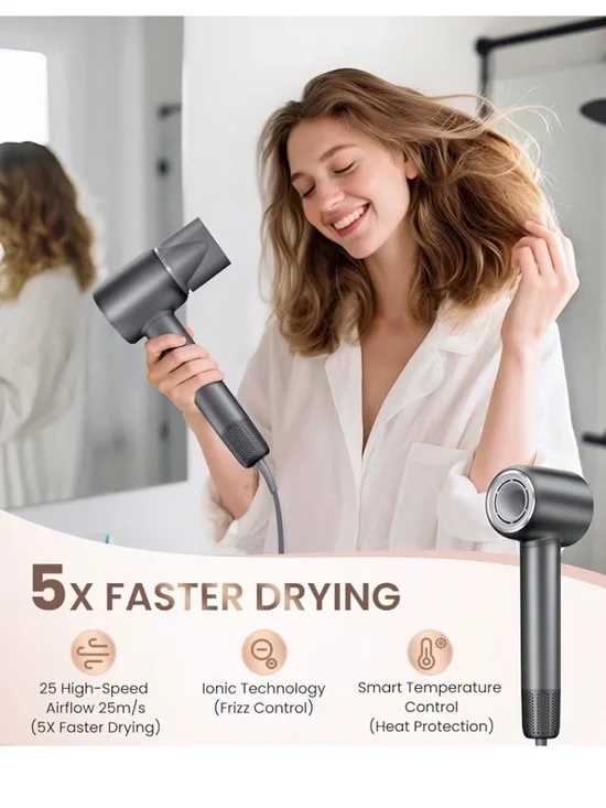 Professional 140000 RPM High-Speed Low Noise Blowdryer - Black - Picture 4 of 5